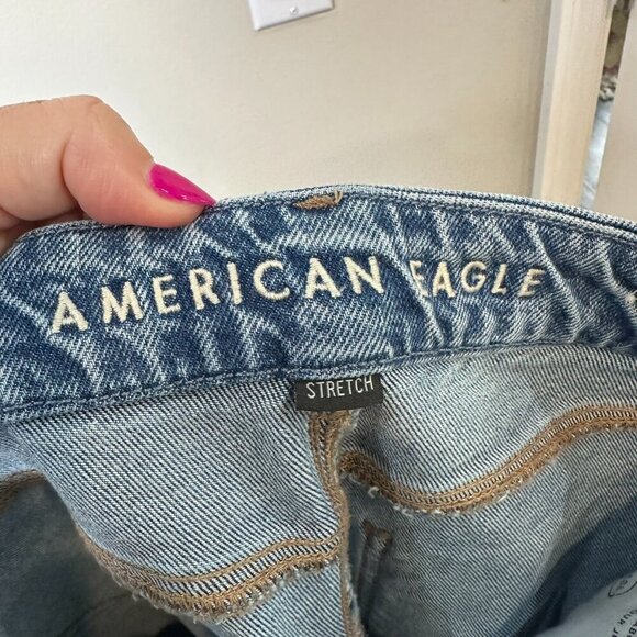 American Eagle 90's Bootcut Jeans Size 10 Short Split Hem Stretch - Picture 13 of 14